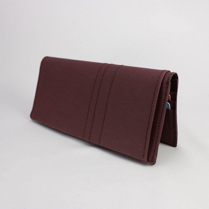 Classic Washable Paper Long Wallet with Coin Purse in Uluru Red - กระเป๋าสตางค์ - กระดาษ สีแดง