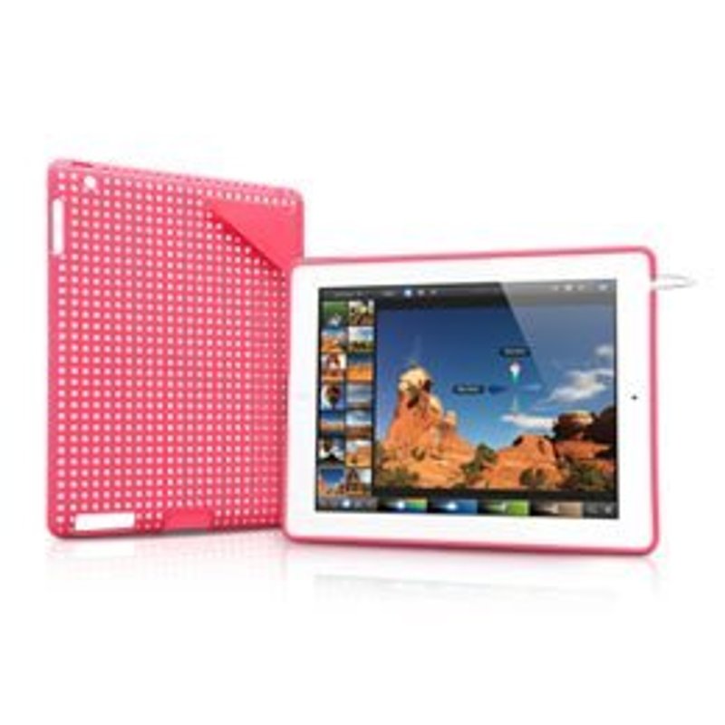 CODE2 iPad/iPad2/New iPad 保護殼/保護套 桃紅色軟殼 - ที่เก็บหูฟัง - พลาสติก สึชมพู