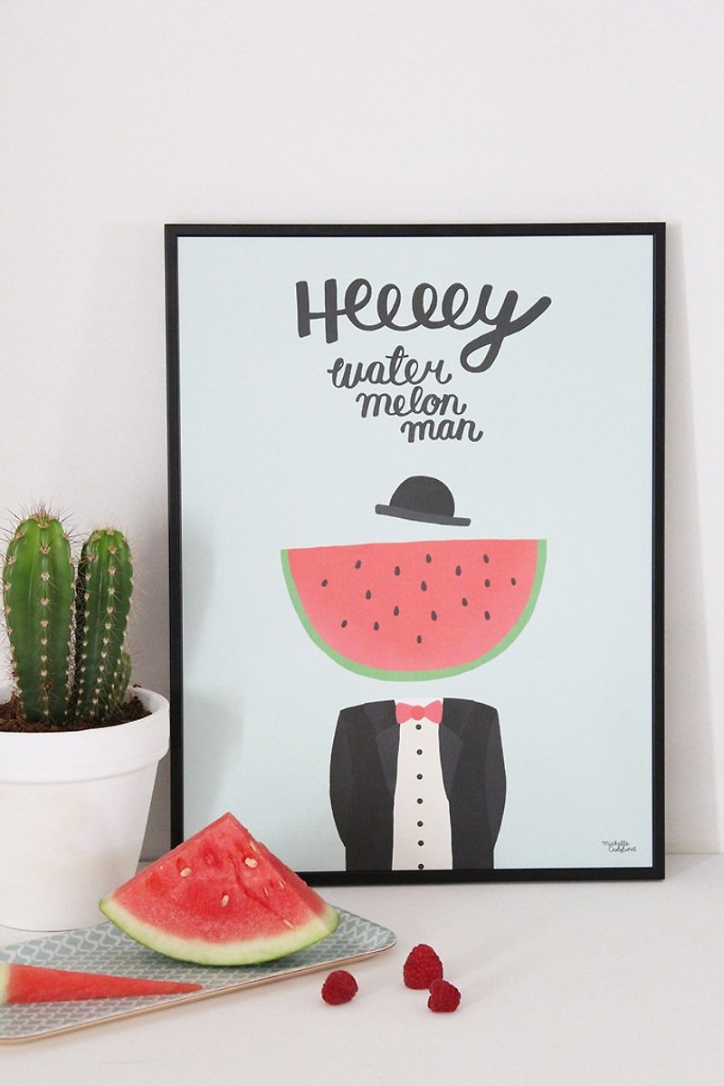 Denmark Michelle Carlslund illustration posters _ watermelon gentleman S - Posters - Paper 