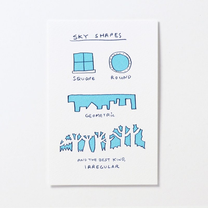 Sky shapes Postcard - การ์ด/โปสการ์ด - กระดาษ สีน้ำเงิน