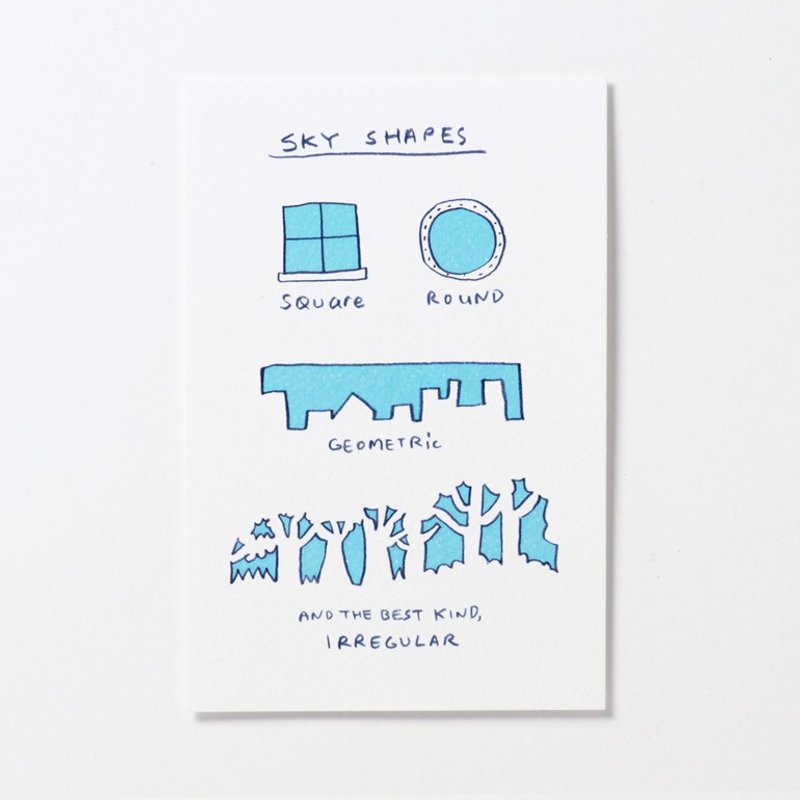 Sky shapes Postcard - Cards & Postcards - Paper Blue