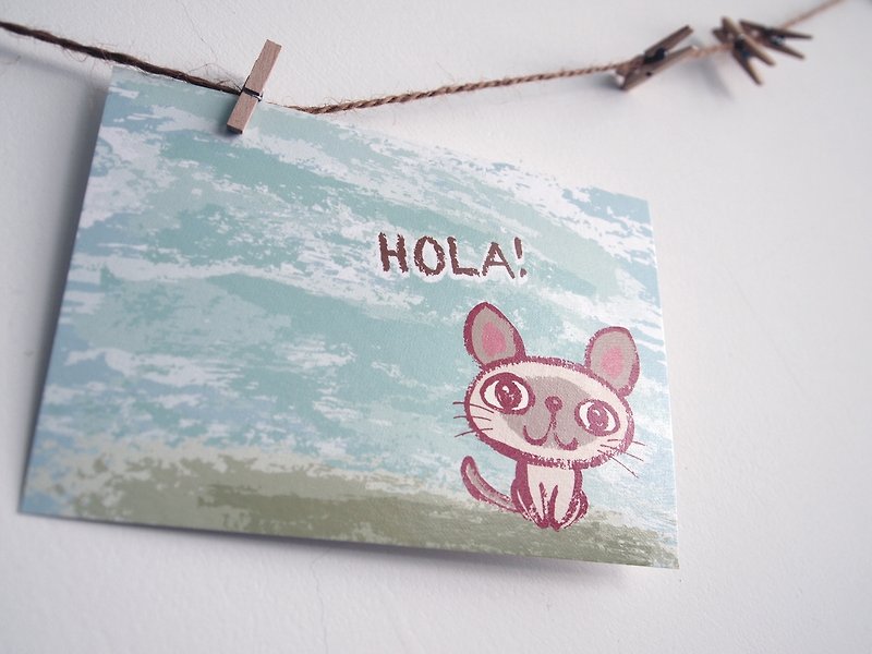 Postcard-Hola! Little Cat - การ์ด/โปสการ์ด - กระดาษ 