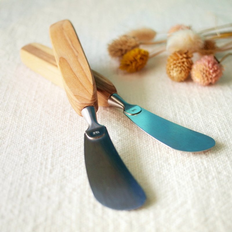 芬蘭 VJ Wooden 手工 木製 不鏽鋼奶油刀 - 刀/叉/湯匙/餐具組 - 木頭 咖啡色