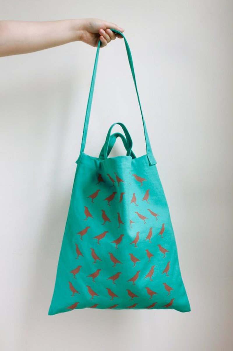 長短把提袋-八哥/水源綠色 - Messenger Bags & Sling Bags - Other Materials Green