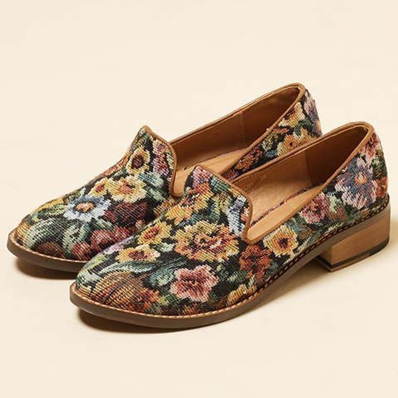 e'cho. Retro Chic Fille Carrefour shallow mouth slippers ║Ec05 retro flower - Women's Casual Shoes - Other Materials Multicolor