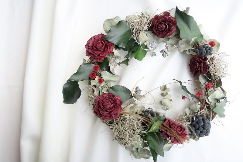乾燥▫One浪費家▫レトロなマホガニーは花輪家の装飾をバラ - 置物 - 寄せ植え・花 レッド
