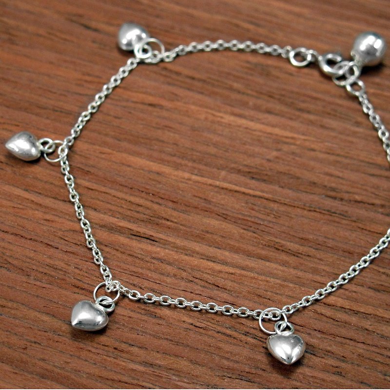 Love 925 sterling silver bracelet love shape design -64DESIGN silverware - Bracelets - Sterling Silver Red