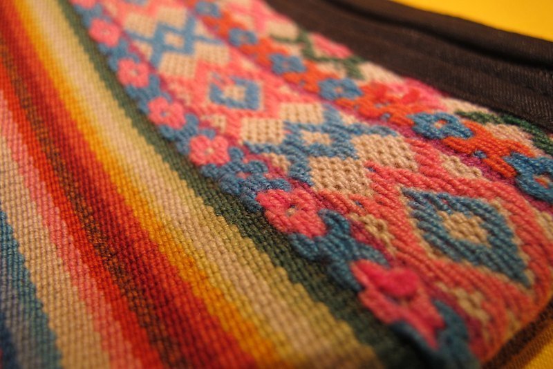 アルパカ織り織りカラフルなモザイクの長方形の袋 - 青の赤ちゃん - その他 - その他の素材 多色