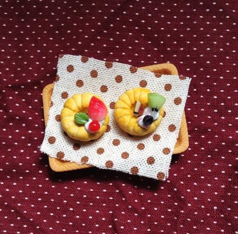 法蘭奇甜甜圈耳環組(可改耳夾式) ((滿600隨機送神秘小禮物)) - 耳環/耳夾 - 黏土 多色