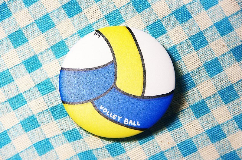 Volleyball badge or magnet - เข็มกลัด/พิน - โลหะ สีเหลือง