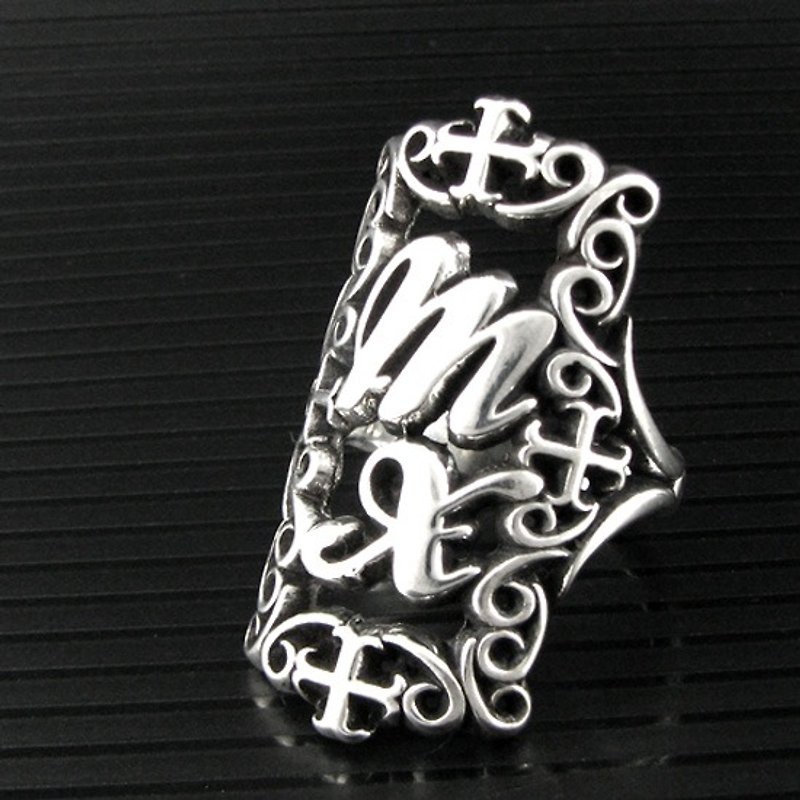 Customized.925 Sterling Silver Jewelry NCRJ00019-Tattoo Ring - แหวนทั่วไป - โลหะ 