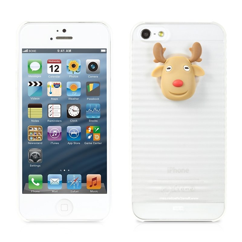 Bone / iPhone 5 / 5S Jelly Juice Case - White / elk - Phone Cases - Silicone White