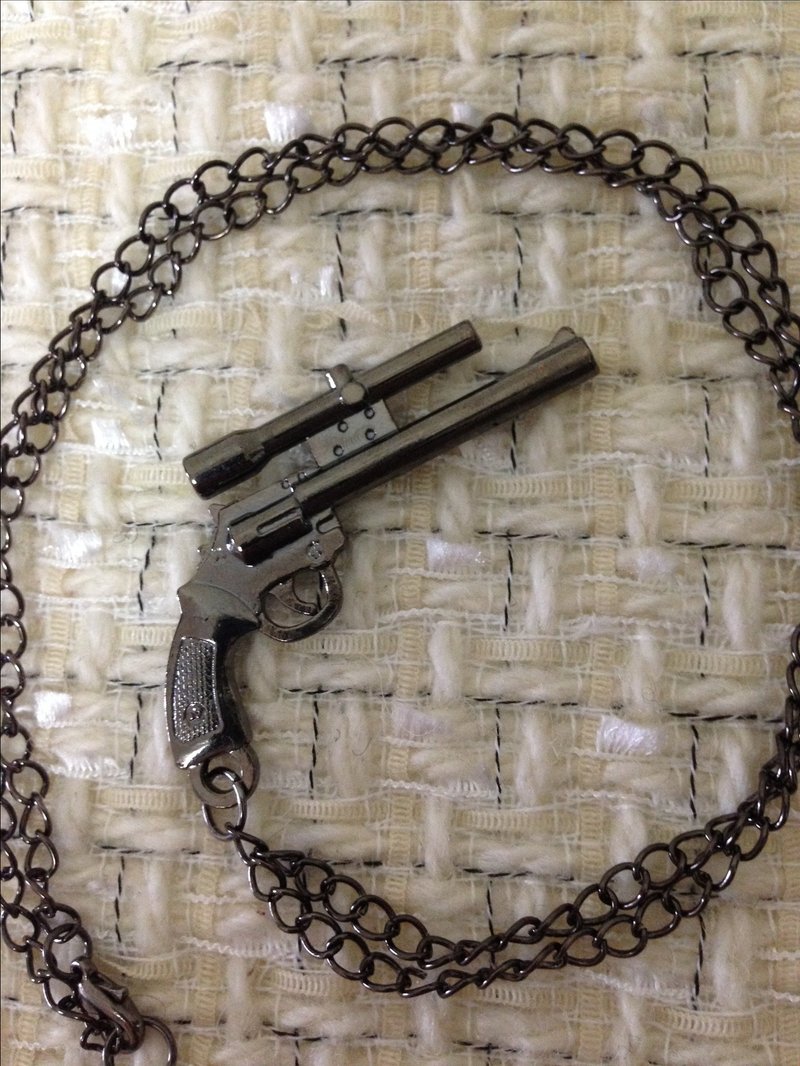 Black sniper rifle necklace - Necklaces - Other Metals Gray