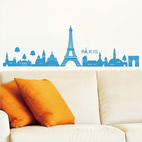 Smart Design 設計 壁貼 Smart Design創意無痕壁貼◆巴黎城市(長約130公分) 8色可選