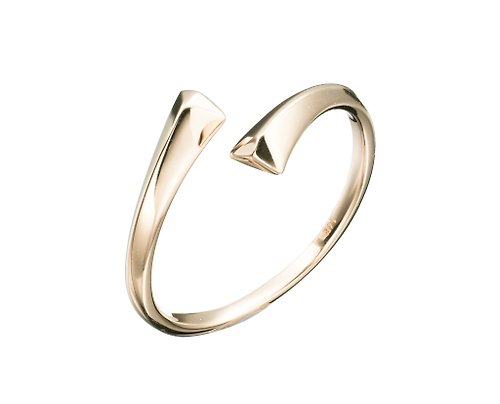 Majade Jewelry Design 14K黃金個性素戒 開口優雅戒指 簡約飾品黃金素戒 極簡時尚金婚戒