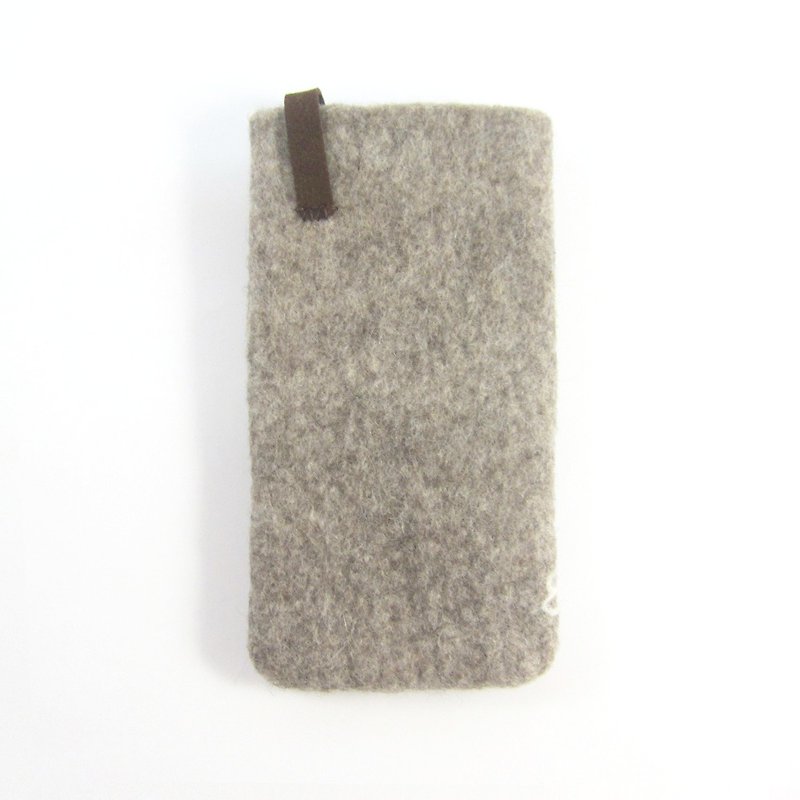 I Handmade wool felt mobile phone case-I. Light gray I carefully selected wool. Handmade. shockproof - Phone Cases - Wool Gray