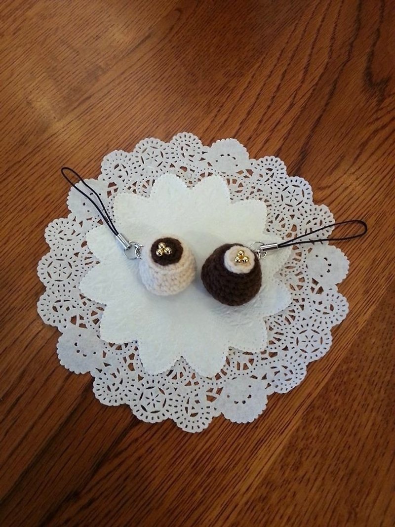 【Dessert】甜蜜糖珠黑白巧克力組 - 吊飾 - 其他材質 多色