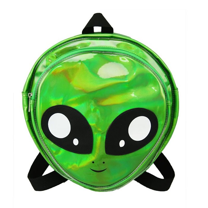Sleepyville Critters - Alien Head Vinyl Backpack - Backpacks - Genuine Leather Green