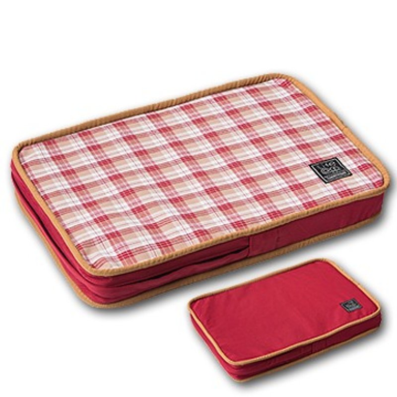 "Lifeapp" Pet pressure relief mattress M (Red Plaid) W80 x D55 x H5 cm - ที่นอนสัตว์ - วัสดุอื่นๆ สีแดง