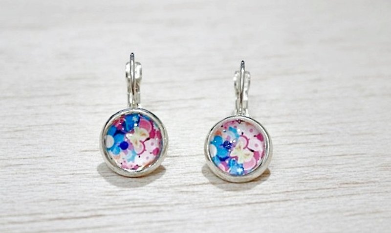 * _ * Splendour time gem earrings alloy pin - Earrings & Clip-ons - Acrylic Blue