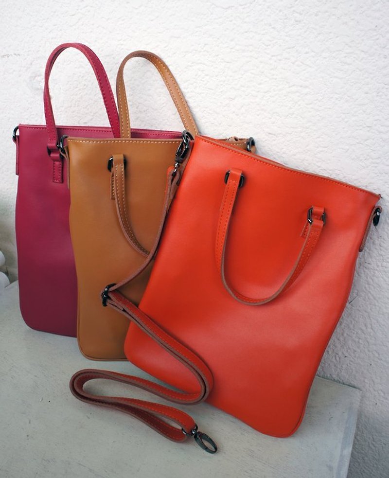不做作真皮手提小包_手提/斜肩背 - Messenger Bags & Sling Bags - Genuine Leather 