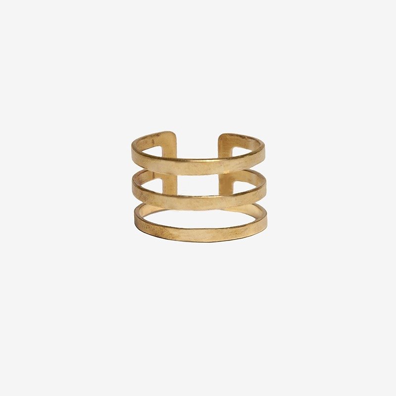 [Indigo] Raw Brass Triple Ring - General Rings - Other Metals Gold