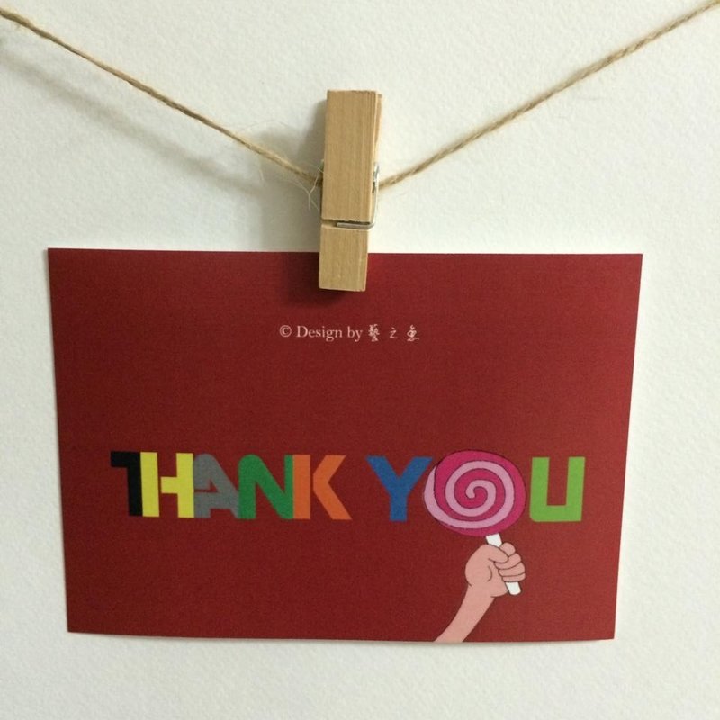 《藝之魚》THANK YOU 卡片 明信片 --C0032 - 卡片/明信片 - 紙 紅色