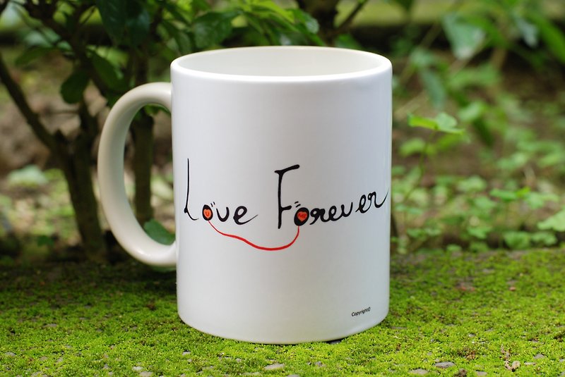 馬克杯-Love Forever(客製) - 咖啡杯/馬克杯 - 陶 白色