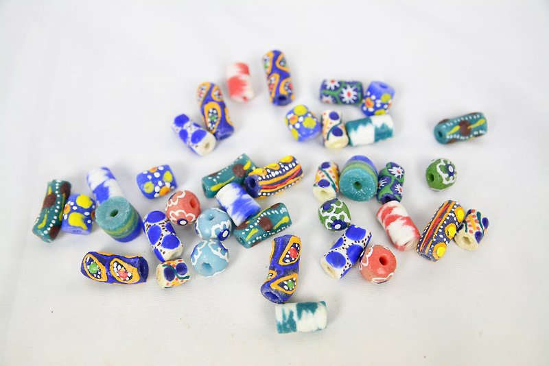 Manual regeneration fair trade beads _ Rainbow _ - Metalsmithing/Accessories - Glass Multicolor