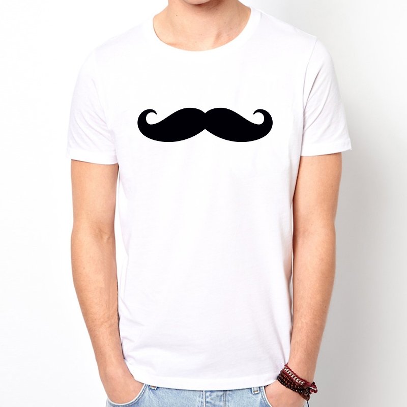 Mustache #3 short-sleeved T-shirt -2 color beard beard retro glasses Wen Qing art design fashionable father - Men's T-Shirts & Tops - Other Materials Multicolor