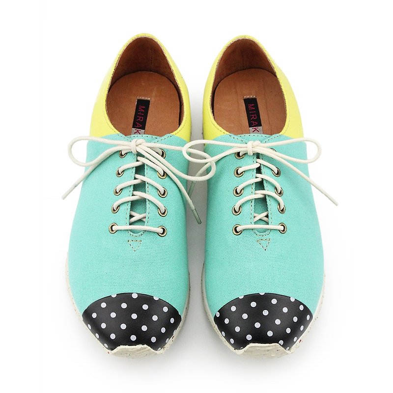Marathon W1052 LightGreen - รองเท้าลำลองผู้หญิง - ผ้าฝ้าย/ผ้าลินิน สีเขียว