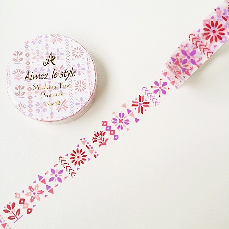 Aimez le style 15mm and paper tape (04,796 nomadic wind totem) - Washi Tape - Paper Purple