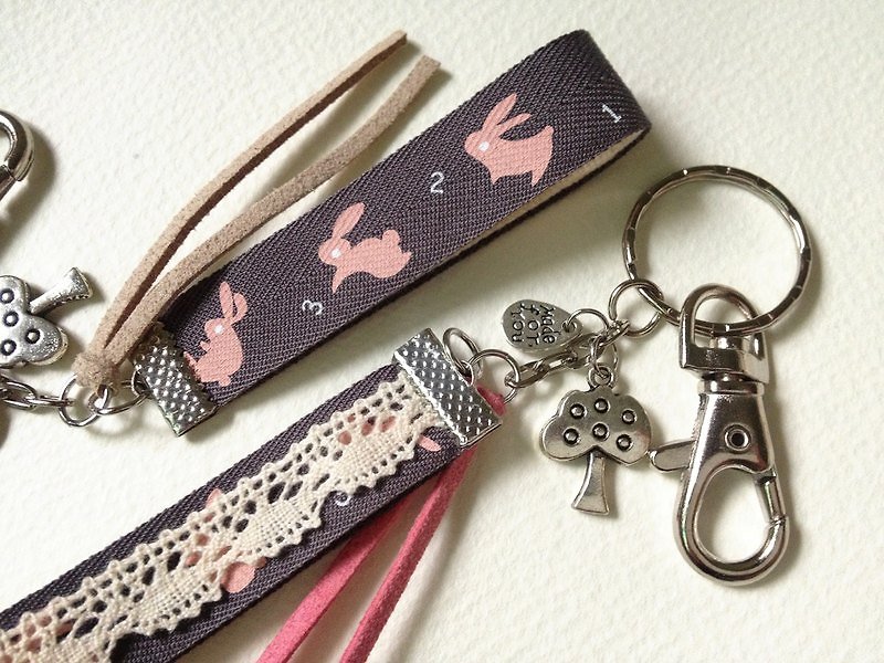 hm2. Roll! Bunny keychain - Charms - Cotton & Hemp Pink