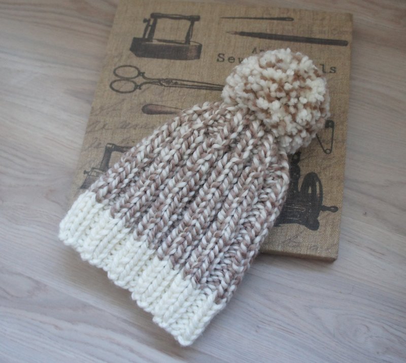 北欧のブレンド太線編みは〜大きなボールキャップ - 帽子 - その他の素材 