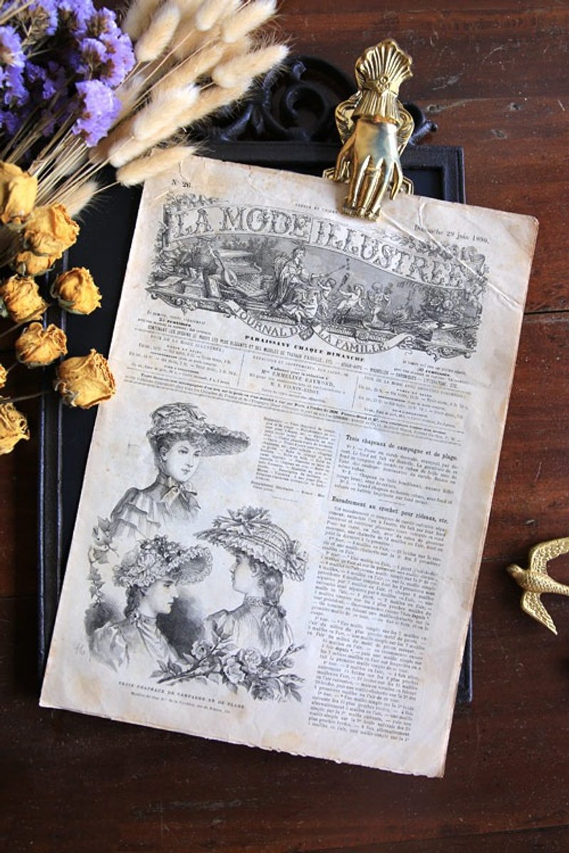 French antique books and ancient props La Mode Illustre / No.26 / books newspapers and magazines - ของวางตกแต่ง - กระดาษ ขาว