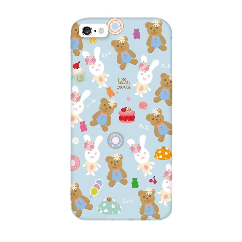 lovely bear&rabbit iPhone6/6plus+/5/5s/note3/note4 Phonecase - เคส/ซองมือถือ - วัสดุอื่นๆ สีน้ำเงิน