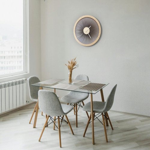 Turbine - wood + plastic industiral wall clock, contemporary wall art
