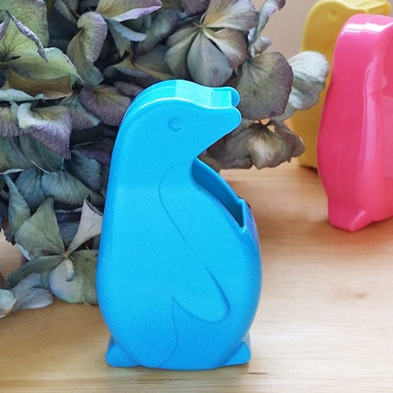 NICHIBAN 企鵝先生 膠帶台【水藍 (CT-15PAB)】 - 其他 - 塑膠 藍色