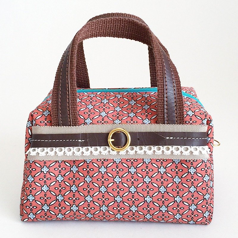Mini-Boston with Japanese Traditional Pattern, Kimono - Toiletry Bags & Pouches - Other Materials Pink