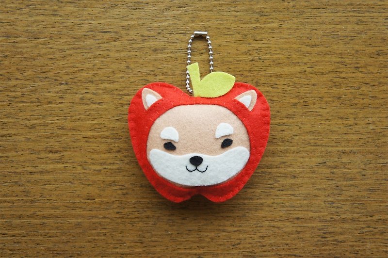 Mangogirl Healing Apple Shiba Inu Handmade Pendant - พวงกุญแจ - วัสดุอื่นๆ 