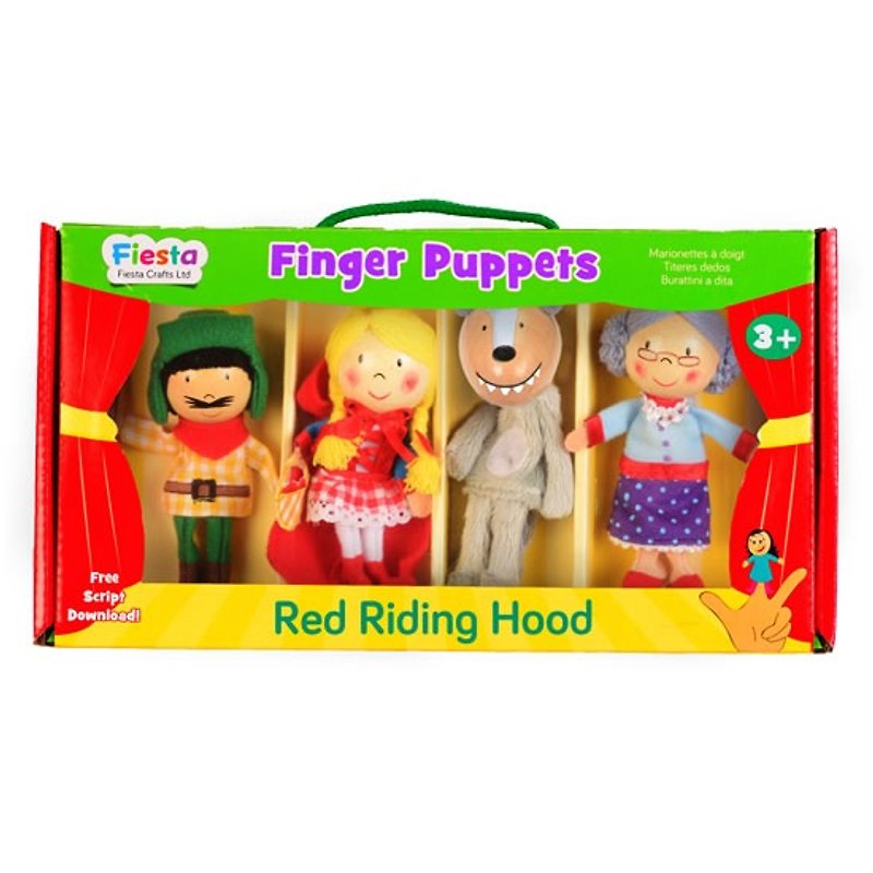 [UK Fiesta moving hands +] Little Red Riding Hood creative play creativity finger even toys (4 groups) - ของเล่นเด็ก - ไม้ สีแดง
