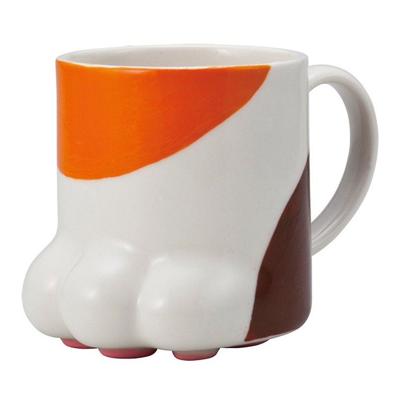 sunart 馬克杯 - 三色貓肉球 - 咖啡杯 - 陶 橘色