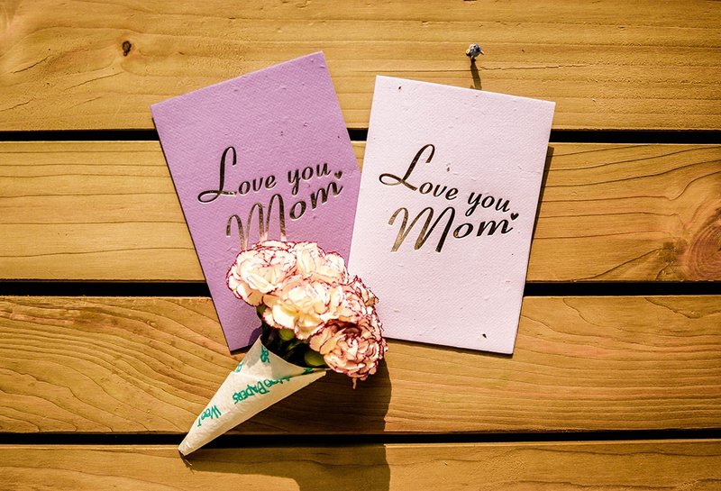 母親節 Love you, Mom! 種子卡片 - Cards & Postcards - Paper Purple