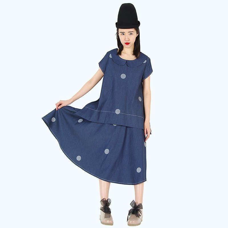 清新版純棉牛仔寬鬆短袖衫 - imakokoni - 女上衣/長袖上衣 - 其他材質 藍色