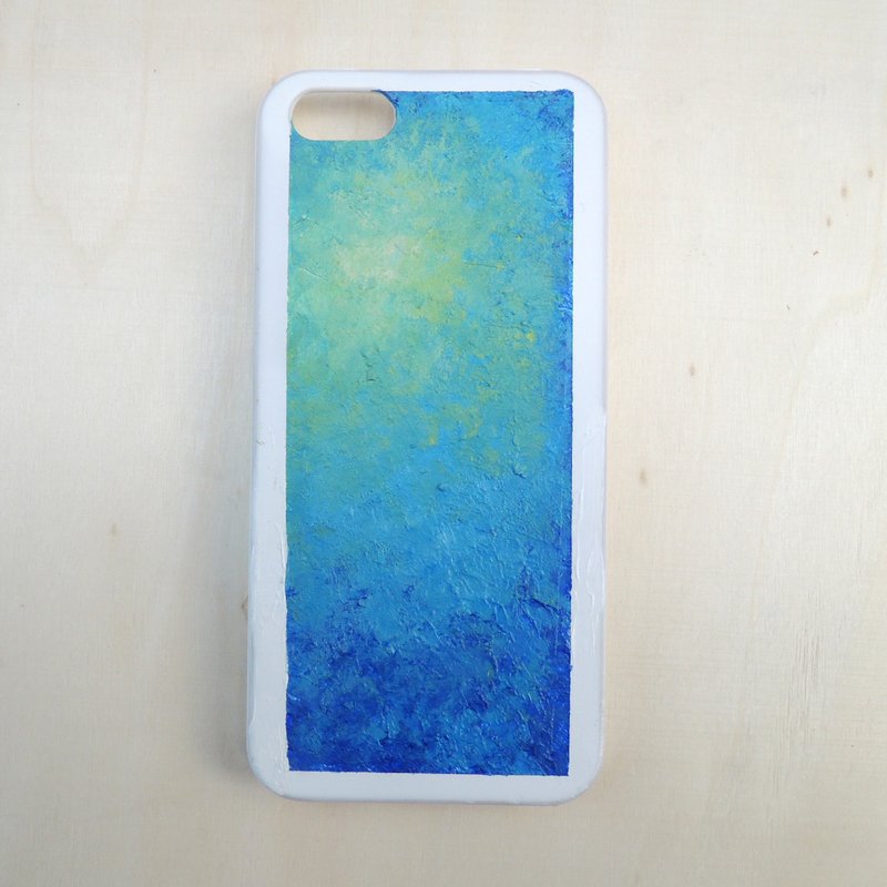 [Painted shell phone smartphone case: underwater Underwater World: hand-painted Hand-painted] - เคส/ซองมือถือ - วัสดุกันนำ้ สีน้ำเงิน