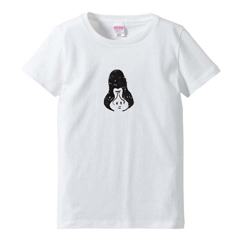 Gorilla Cum's T-shirt (Women's M / White) - เสื้อยืดผู้หญิง - วัสดุอื่นๆ สีดำ