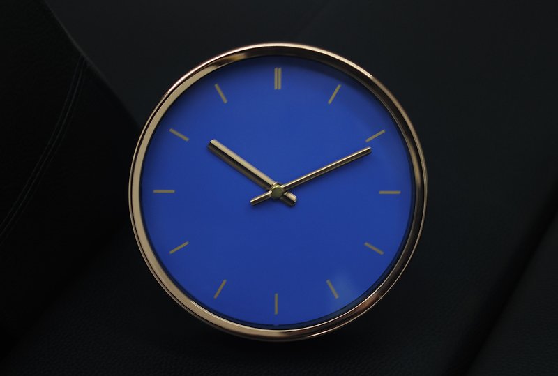 Mod - rose gold blue footsteps Wall clock 2 in 1 (metal) - นาฬิกา - โลหะ ขาว