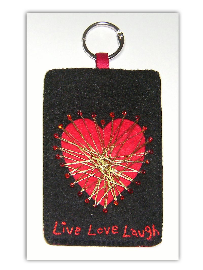 愛心-Live Love Lough 卡套 - 證件套/卡套 - 其他材質 紅色