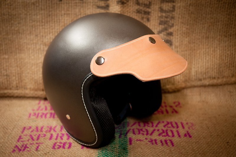 Dreamstation leather Pao Institute, handmade leather helmet visor. - Other - Genuine Leather Brown