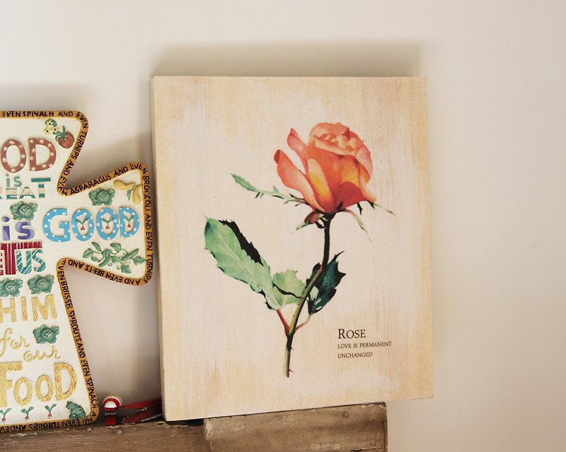 Xiang family decorative painting series - Rose love never stops - Items for Display - Wood Multicolor